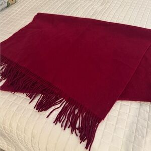 Classic Fringe 100% CashmereScarf in Deep Wine